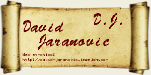David Jaranović vizit kartica